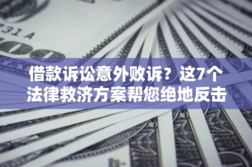 北京借款诉讼意外败诉？这7个法律救济方案帮您绝地反击！